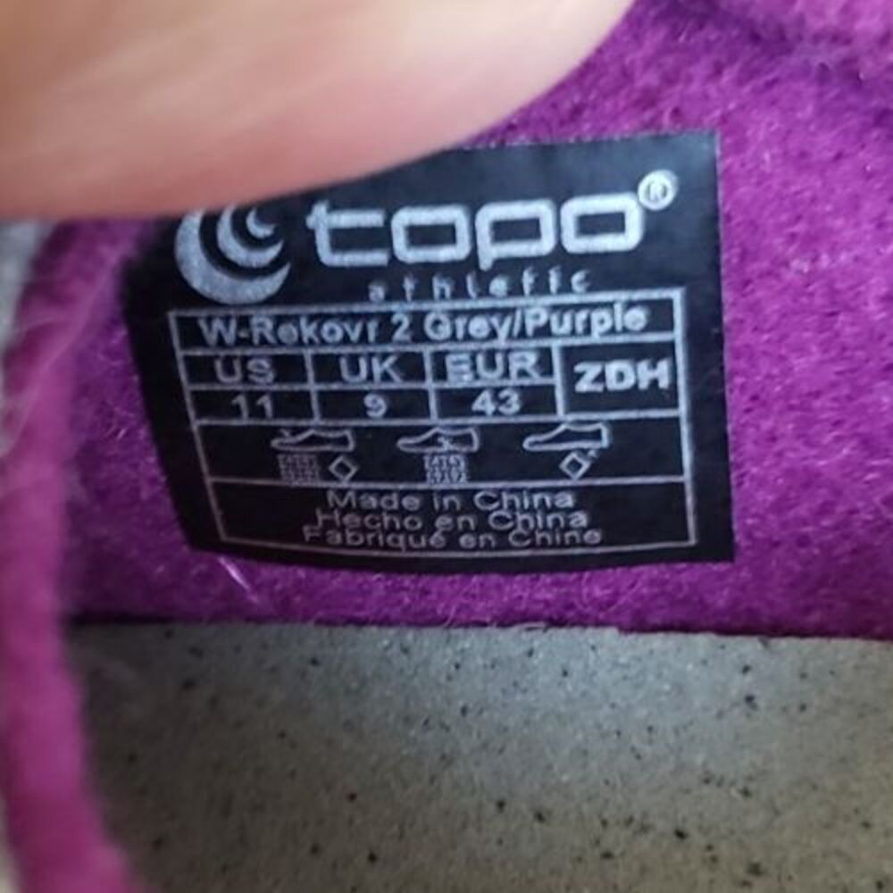 Topo Athletic Rekovr 2 Slipper Womens Sz 11 Recovery Slip-Ons Gray Purple Vibram - Picture 10 of 11